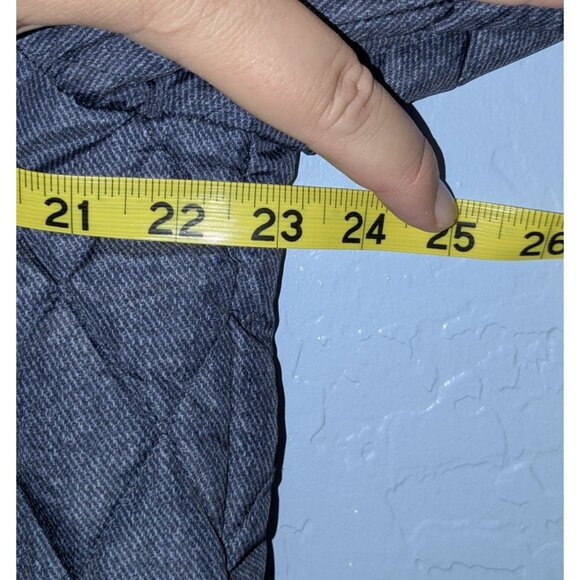 Tommy Hilfiger Womens Medium Quilted Jacket Gold Snap Buttons Zipper Gray - Picture 15 of 16